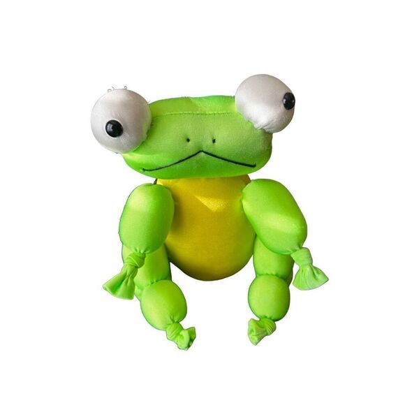 VTG Commonwealth Frog Green Stuffed Animal 10" Long Plush LIMITED - Picture 7 of 7